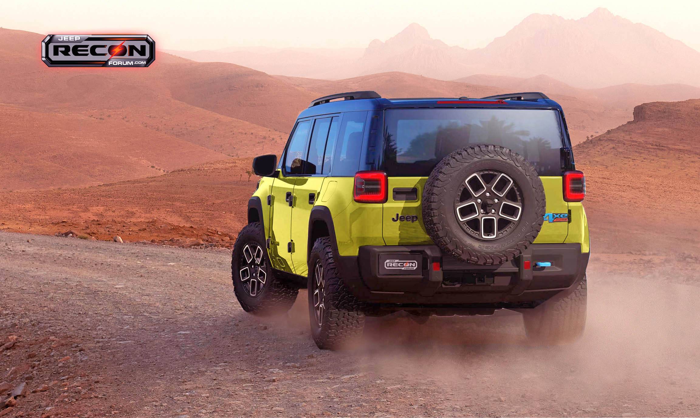 Jeep Recon EV 2025 Jeep Recon EV Previews in More Colors Jeep-Recon-Yellow-Rear