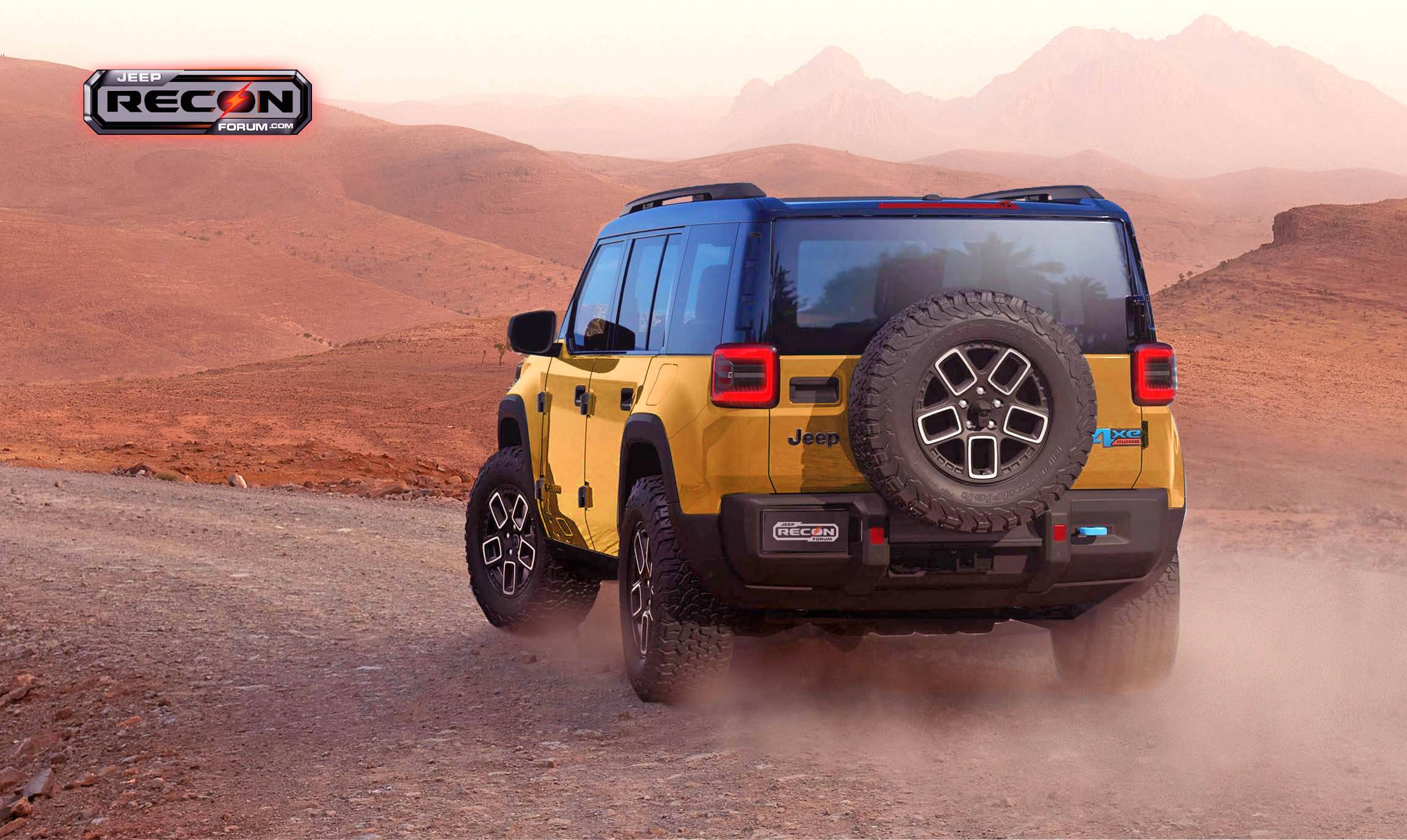 Jeep Recon EV 2025 Jeep Recon EV Previews in More Colors Jeep-Recon-HellaYella-Rear