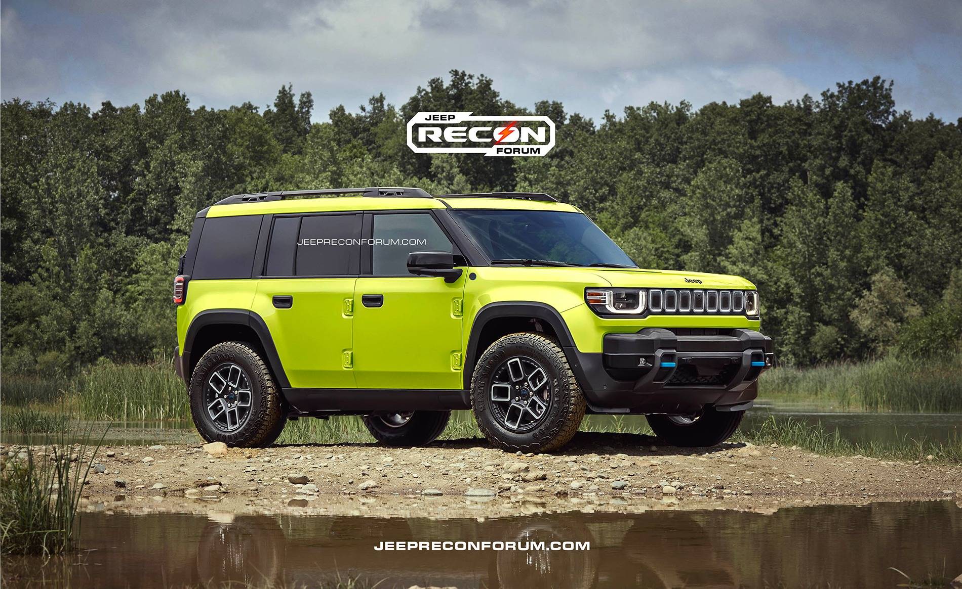 Jeep Recon EV Preview: 2026 Jeep Recon Colors w/ Black & White Roofs Jeep Recon Lime Front 1 
