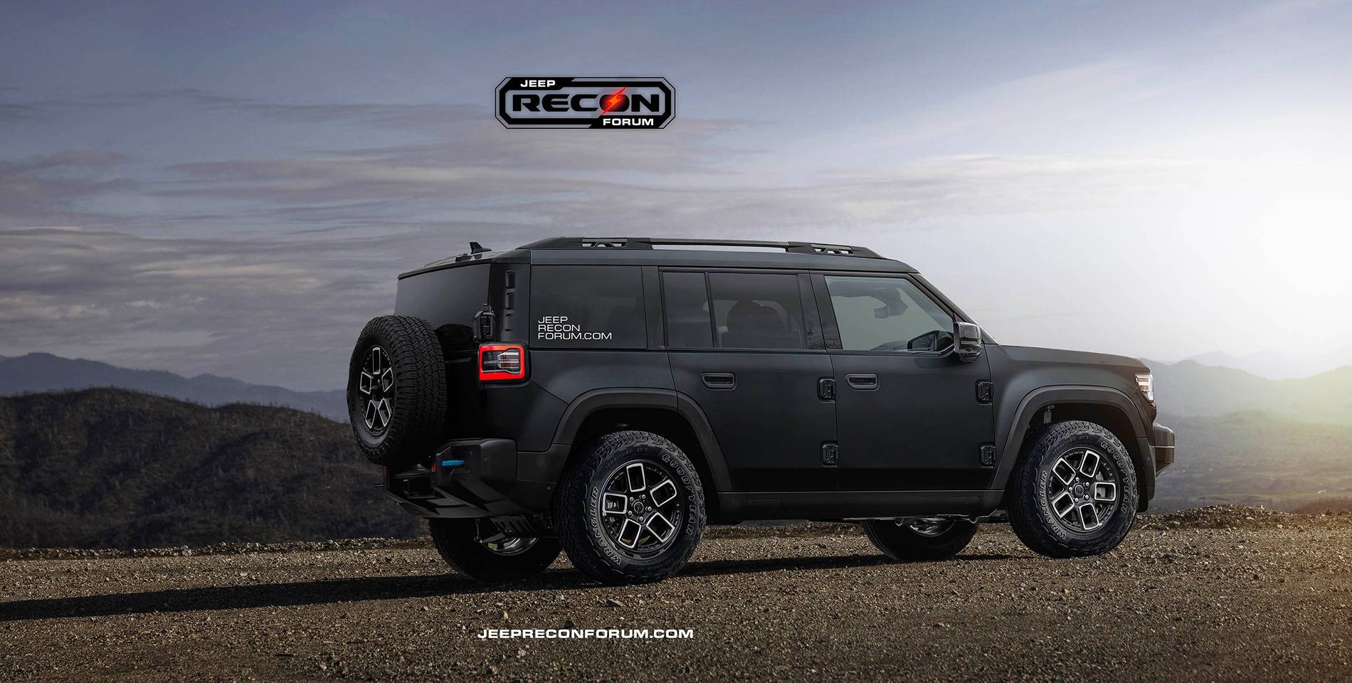 Jeep Recon EV Preview: 2026 Jeep Recon Colors w/ Black & White Roofs Jeep Recon Black Rear 1 