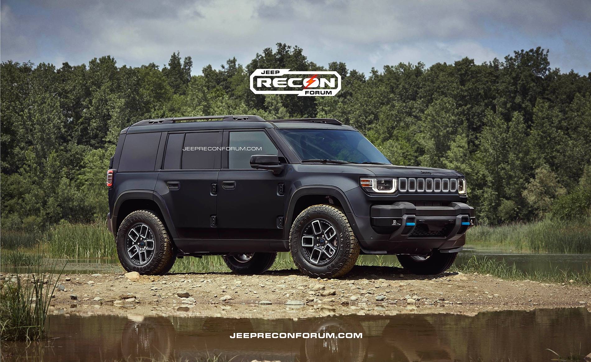 Jeep Recon EV Preview: 2026 Jeep Recon Colors w/ Black & White Roofs Jeep Recon Black Front 1