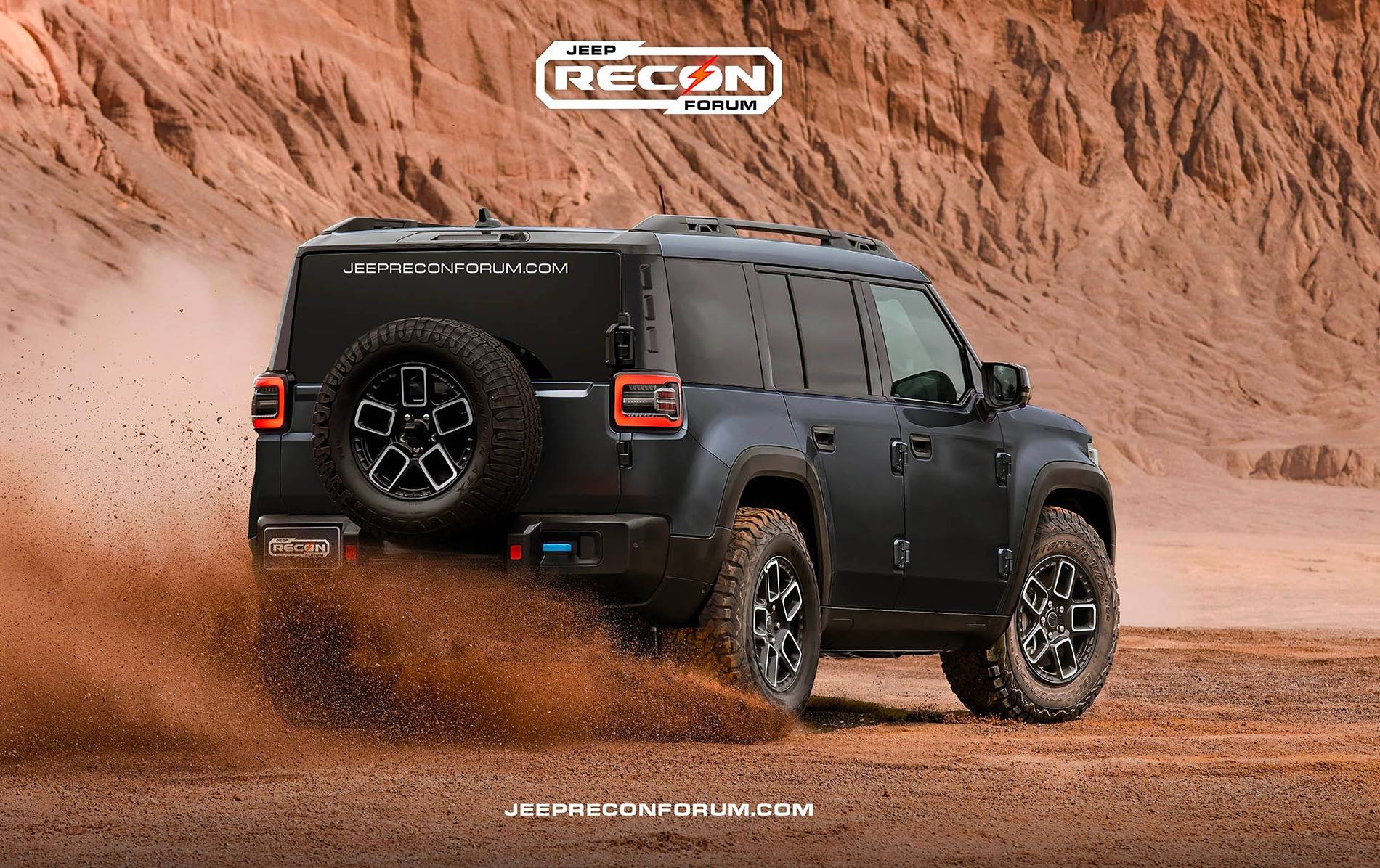 Jeep Recon EV Preview: 2026 Jeep Recon Colors w/ Black & White Roofs Jeep Recon Black Rear 2 