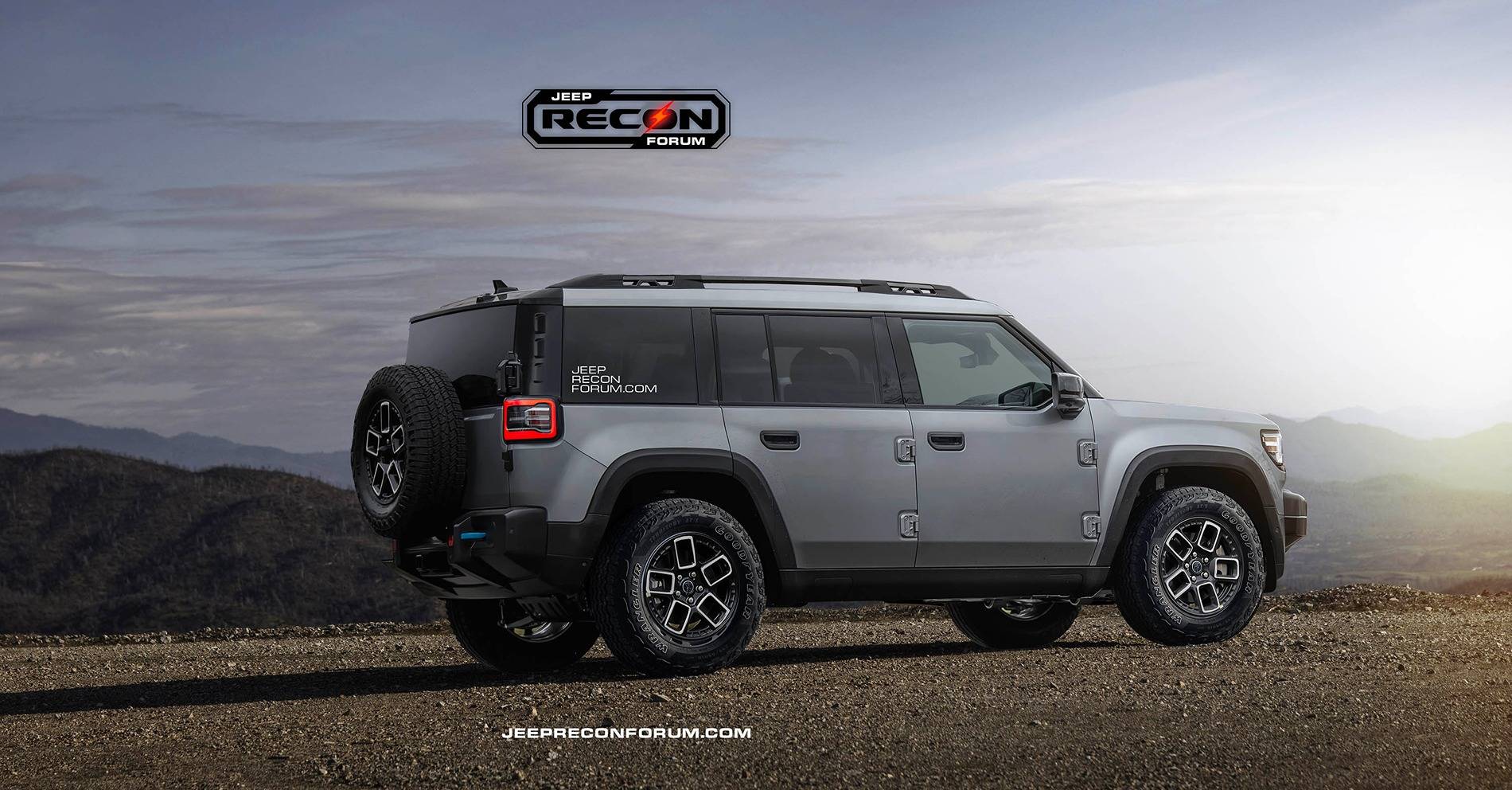 Jeep Recon EV Preview: 2026 Jeep Recon Colors w/ Black & White Roofs Jeep Recon Grey Rear 1