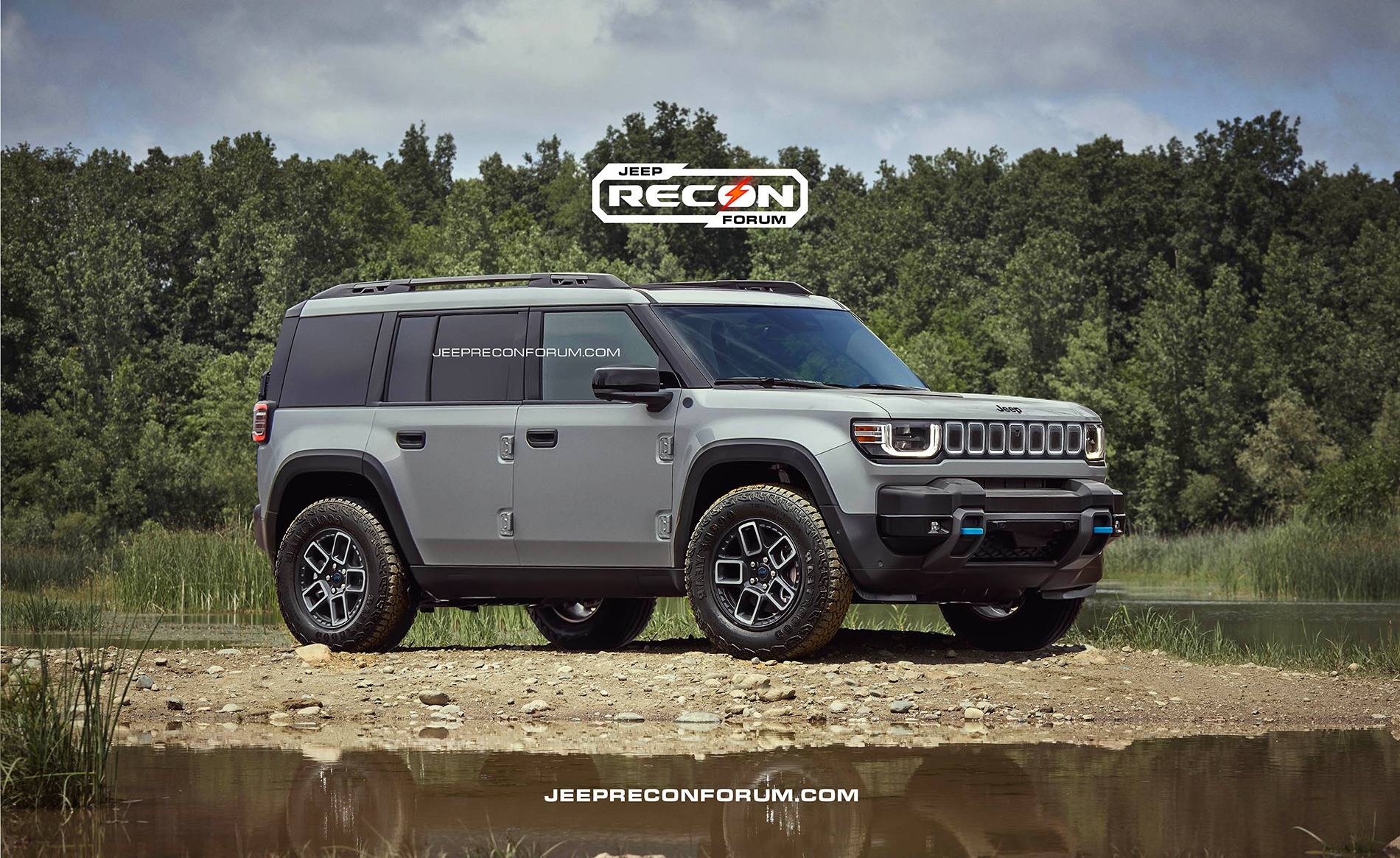 Jeep Recon EV Preview: 2026 Jeep Recon Colors w/ Black & White Roofs Jeep Recon Grey Front 1