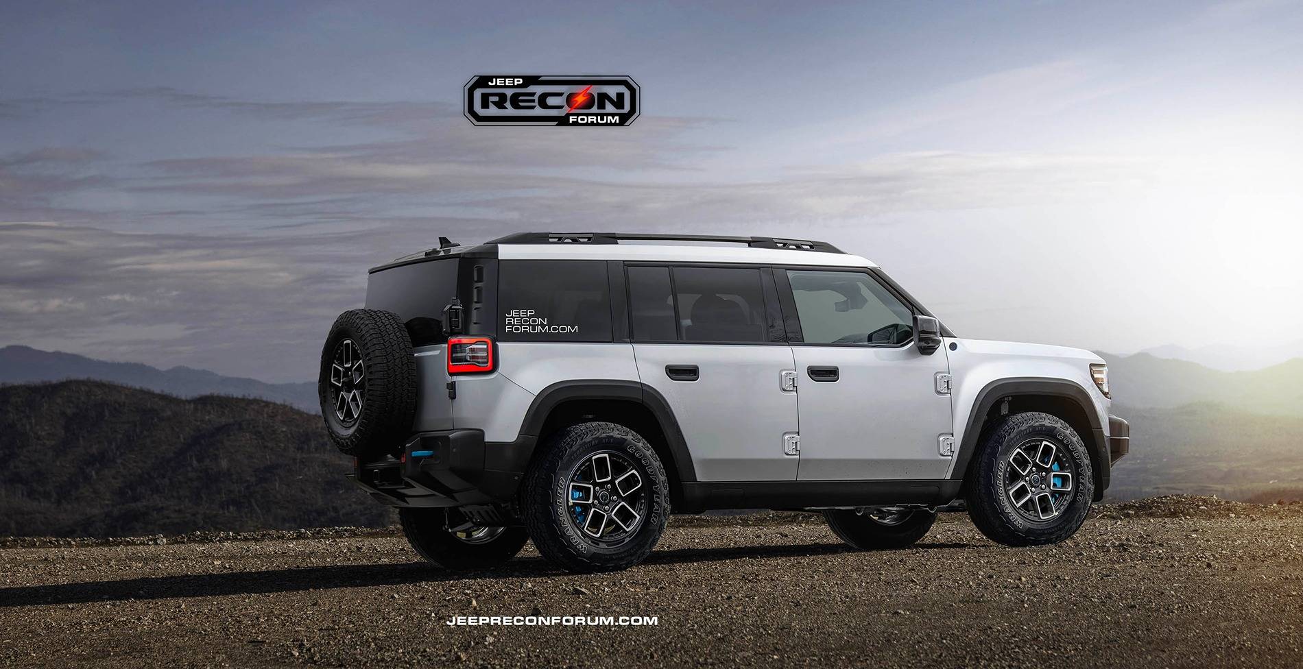 Jeep Recon EV Preview: 2026 Jeep Recon Colors w/ Black & White Roofs Jeep Recon White Rear 1 