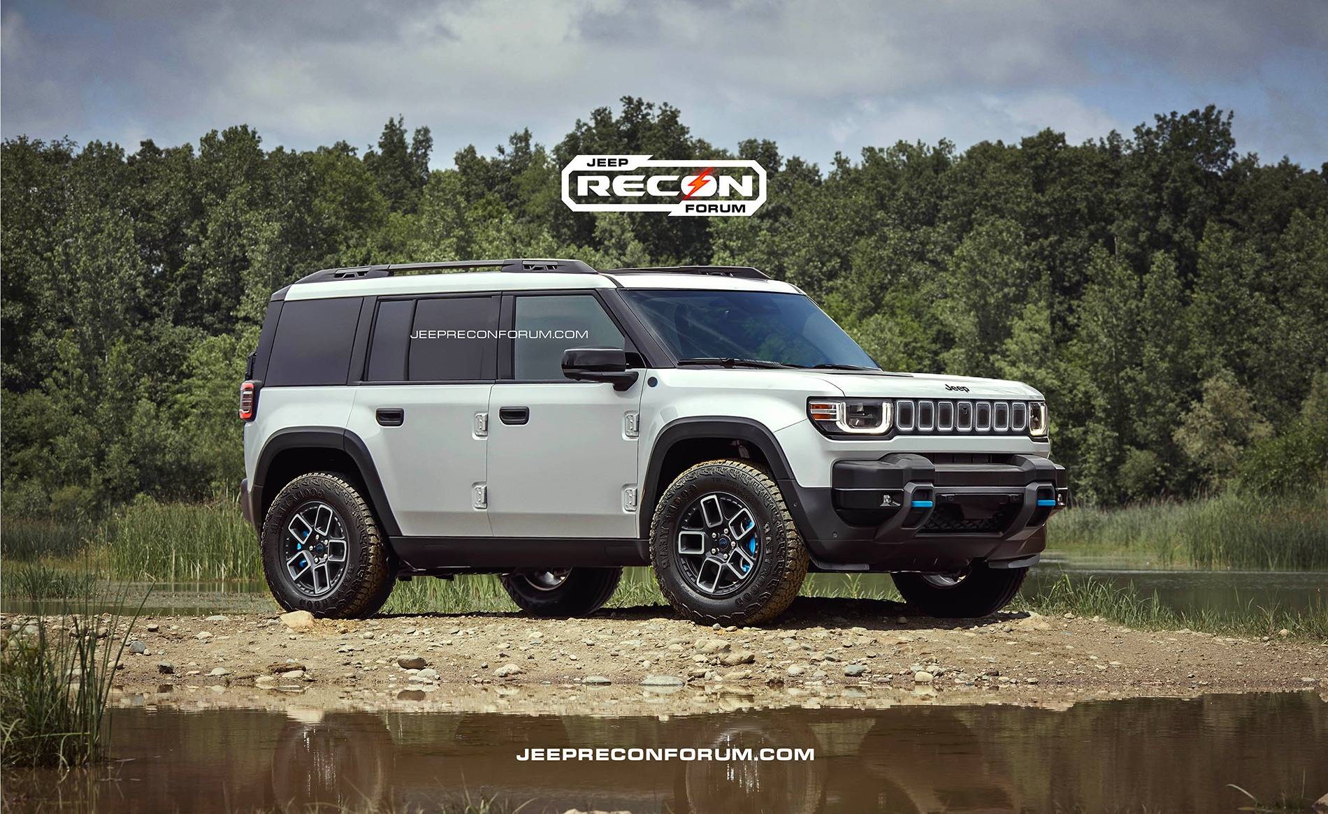 Jeep Recon EV Preview: 2026 Jeep Recon Colors w/ Black & White Roofs Jeep Recon White Front 1 