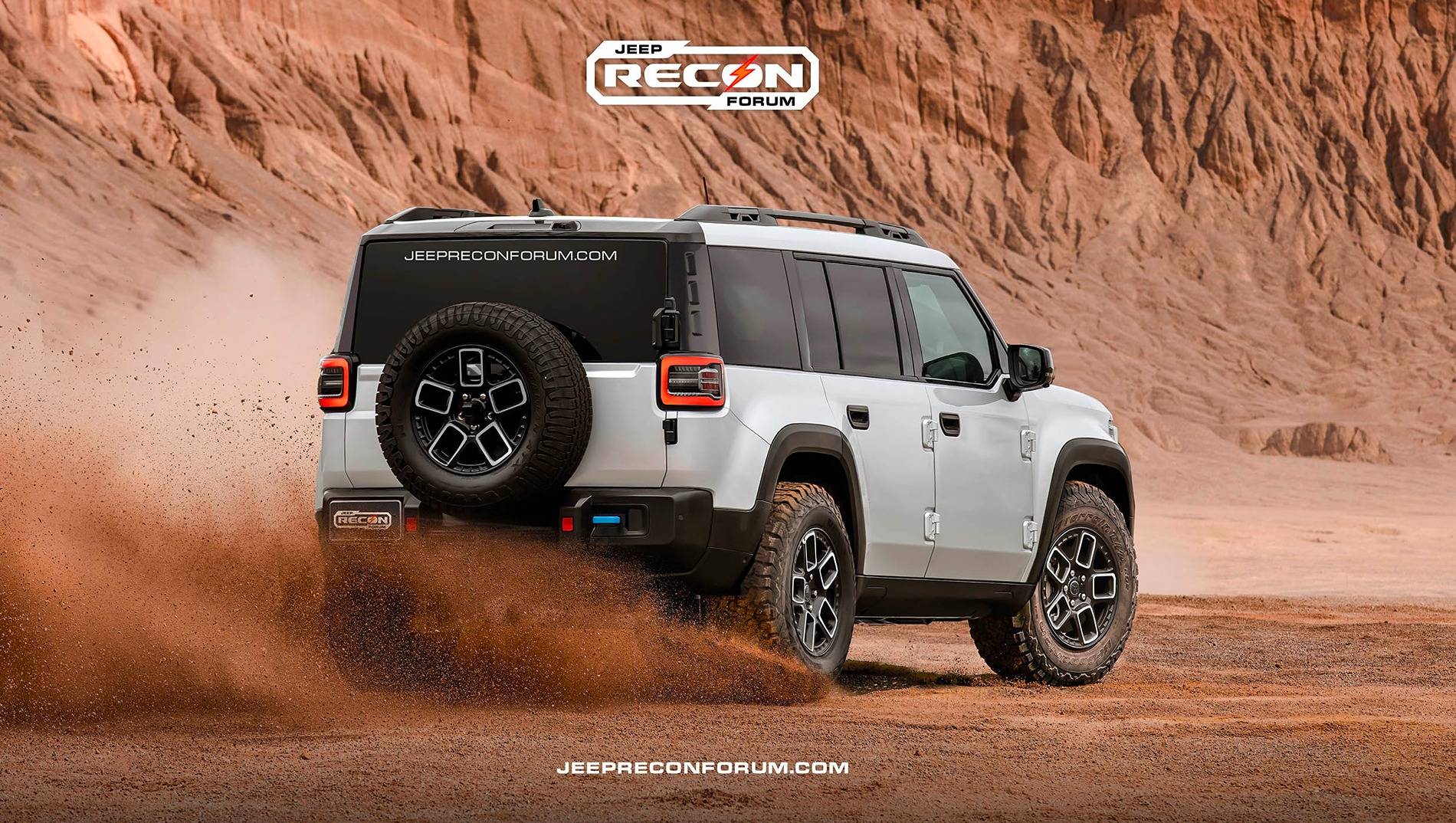 Jeep Recon EV Preview: 2026 Jeep Recon Colors w/ Black & White Roofs Jeep Recon White Rear 2 
