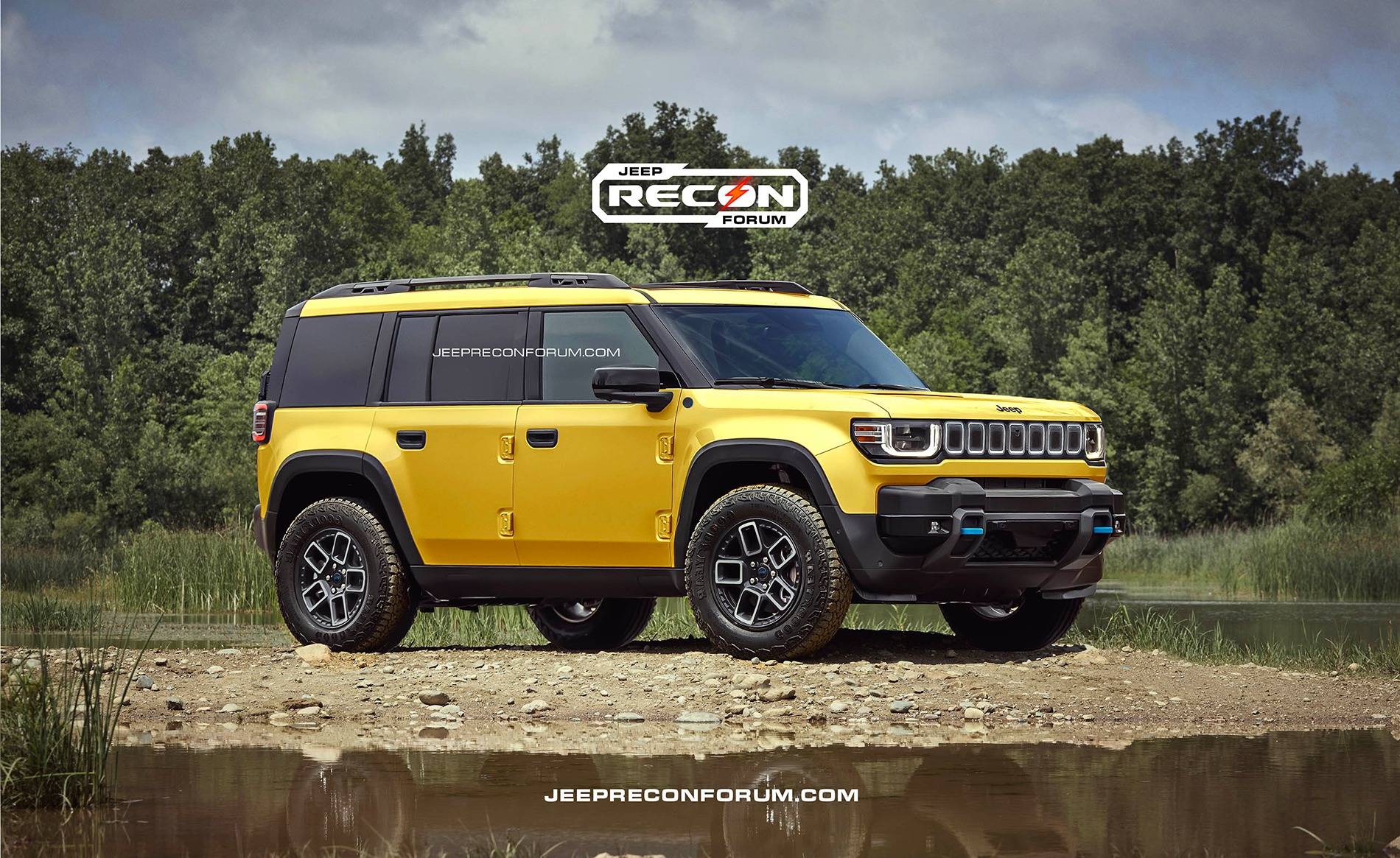 Jeep Recon EV Preview: 2026 Jeep Recon Colors w/ Black & White Roofs Jeep Recon Yellow Front 1 