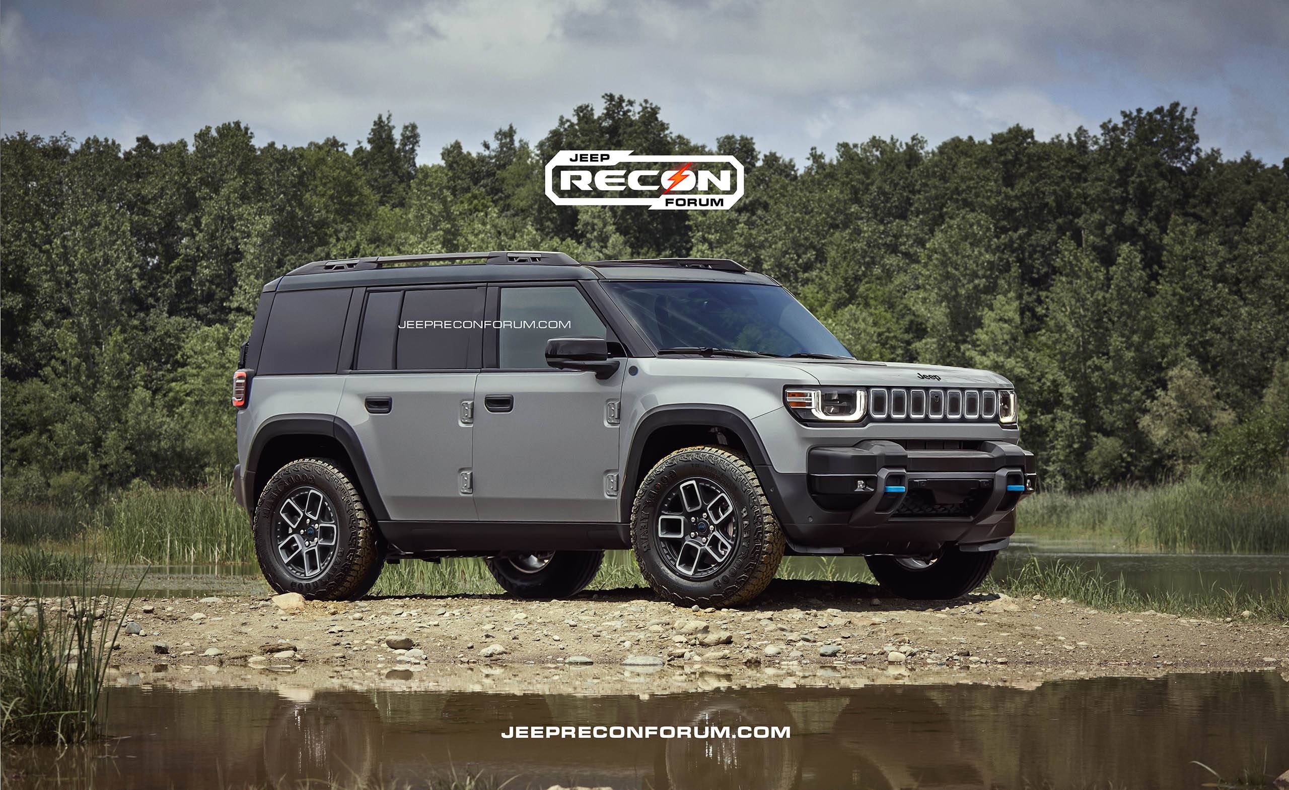 Jeep Recon EV Preview: 2026 Jeep Recon Colors w/ Black & White Roofs Jeep Recon Roof Grey Front 1