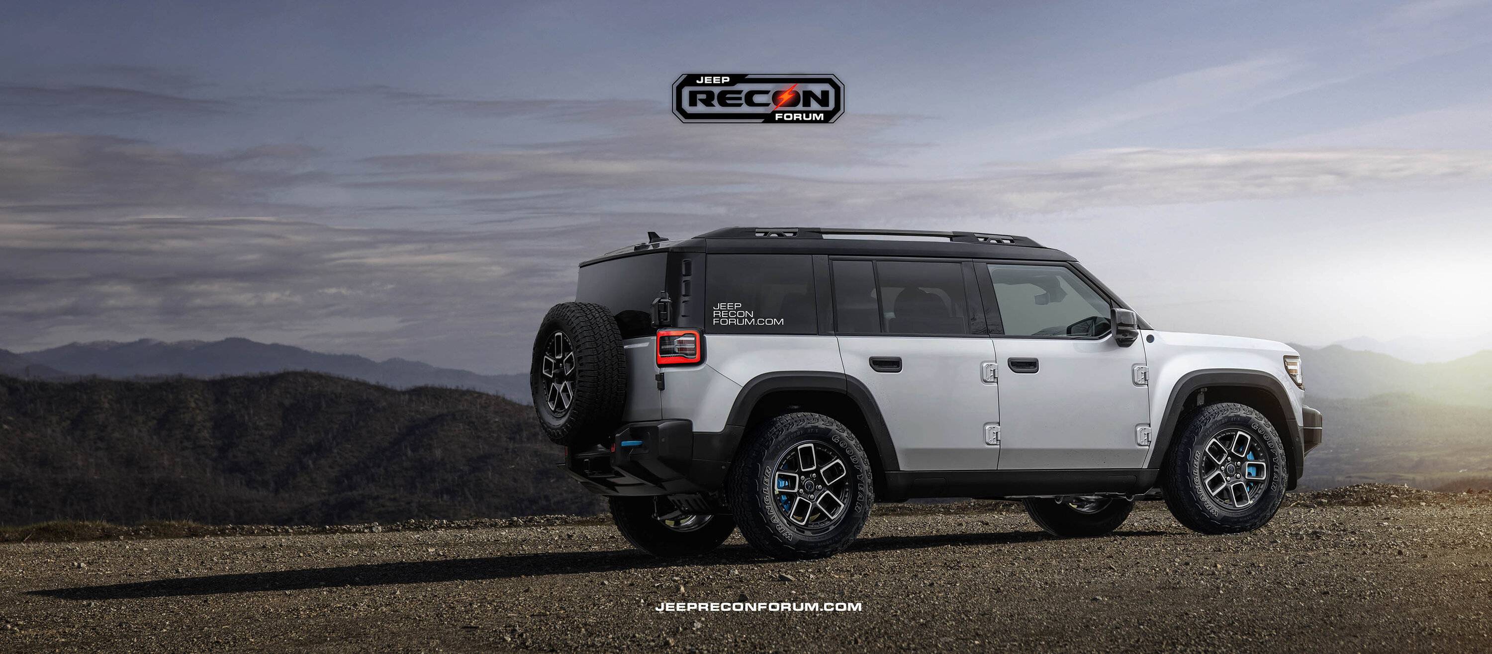 Jeep Recon EV Preview: 2026 Jeep Recon Colors w/ Black & White Roofs Jeep Recon Roof White Rear 1 