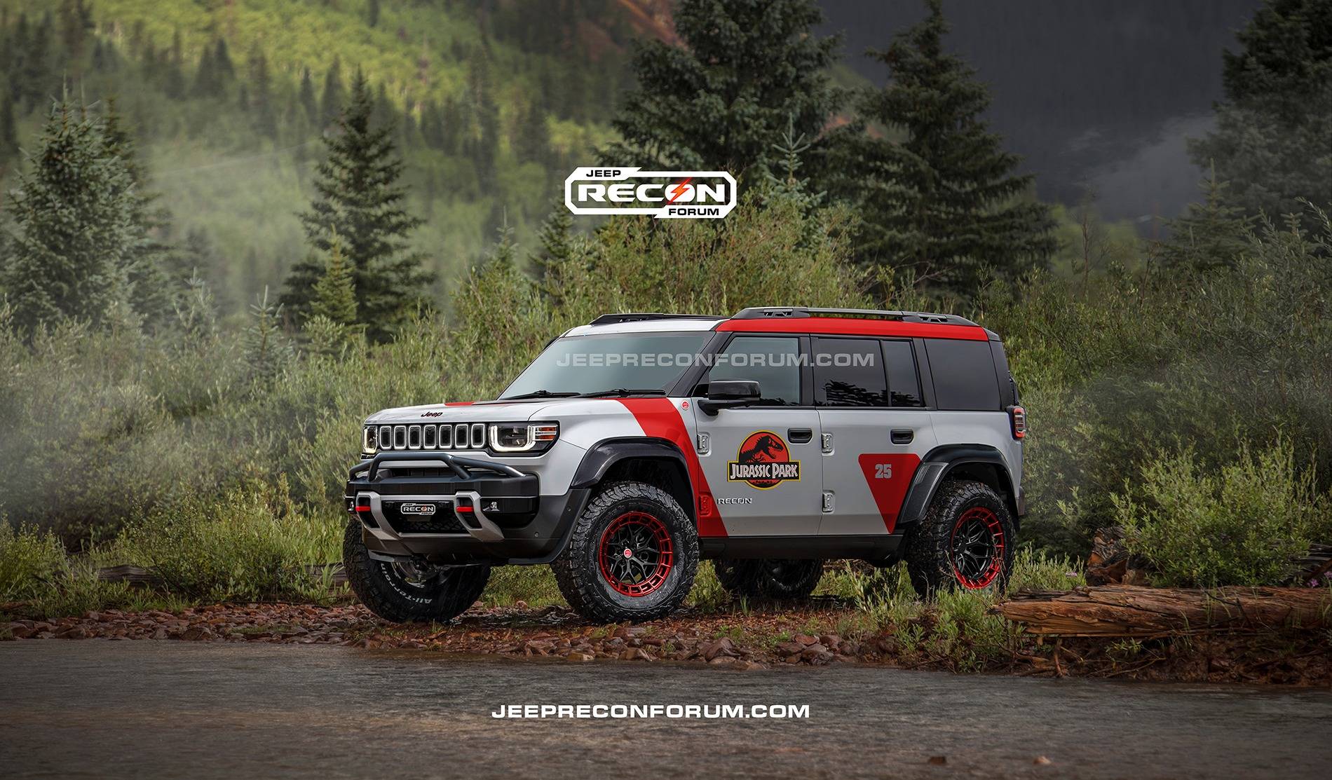 Jeep Recon EV Preview: 2026 Jeep Recons w/ Lift Kit, 35's, Fender Flares, Winch Bumper, Bull Bar Jeep Recon SE Front JP edition