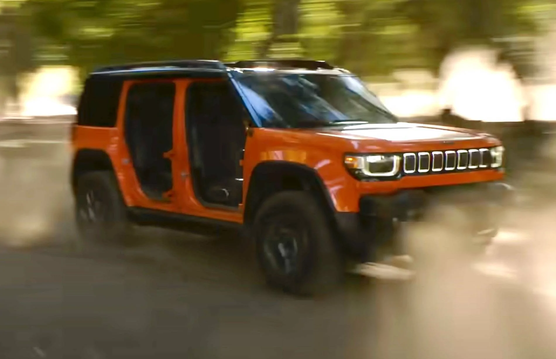 Jeep Recon EV Jeep Recon 4xe (Punk'n Color) Appears in Super Bowl Commercial 2025 Jeep Recon 4xe commercial super bowl 3