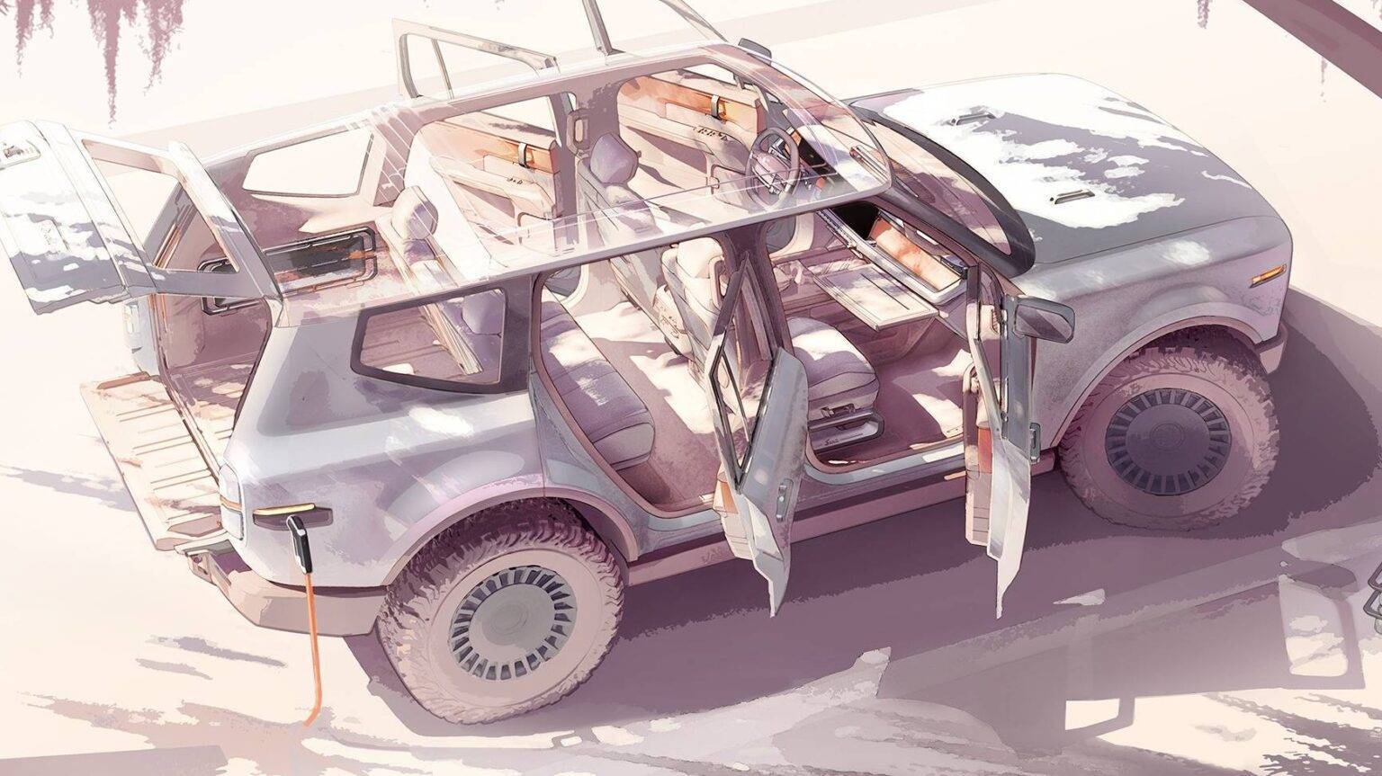 Jeep Recon EV Official: Scout EV Pickup & SUV debut w/ Gas Range Extender, 4x4, BOF, Lockers, Sway Bar Disconnect -- All Specs, Wallpapers, Video scout-traveler-sketches-2-1-1536x863-jpg-