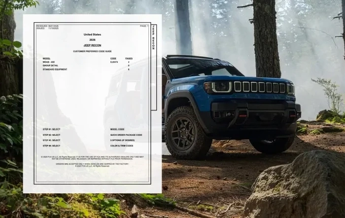 2026 Jeep Recon ORDER GUIDE